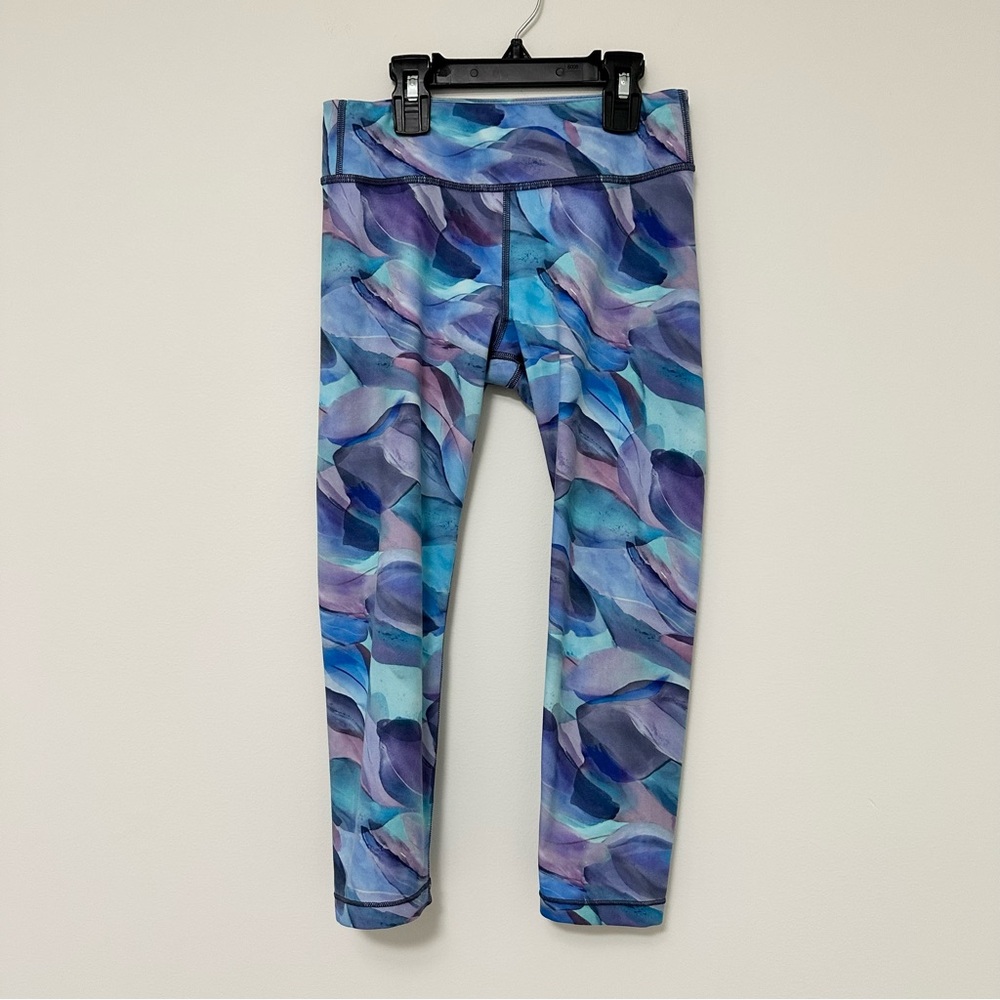 Athleta Girl Printed Chit Chat Capri Kids size 12 Watercolor Pattern Leggings